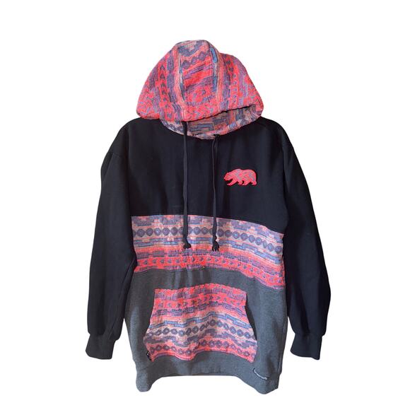 Grassroots California Bear Collection Hoodie Aztec Large Unisex Southwest Small - Picture 1 of 8